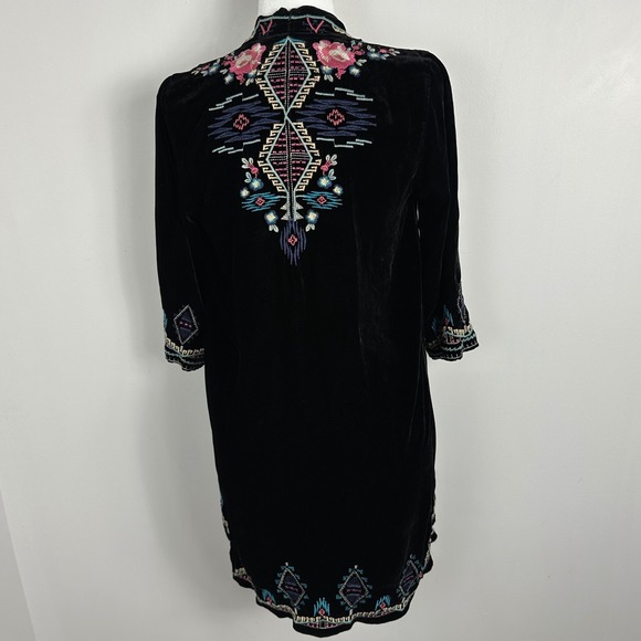 Johnny Was Silk Velvet Burnout Duster Kimono Sweater Jacket Boho Embroidery Sz S - Picture 10 of 16